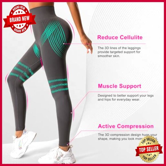 Slimming Anti-Cellulite Leggings, Sculpting Yoga Fitness Pants for Women - Picture 3 of 7